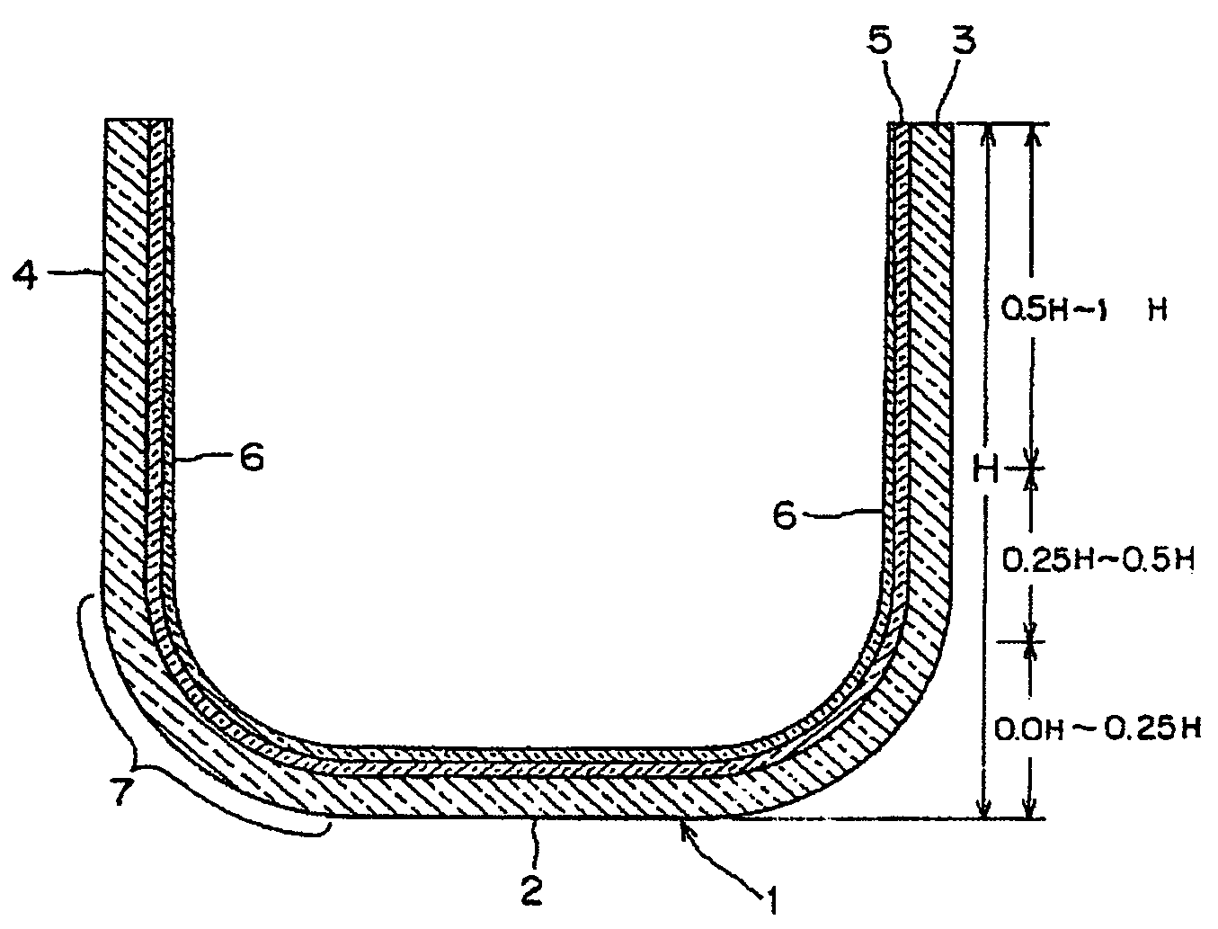 Quartz glass crucible for the pulling up of silicon single crystal