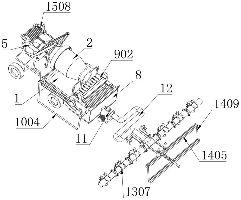 Environment-friendly construction site production pouring device