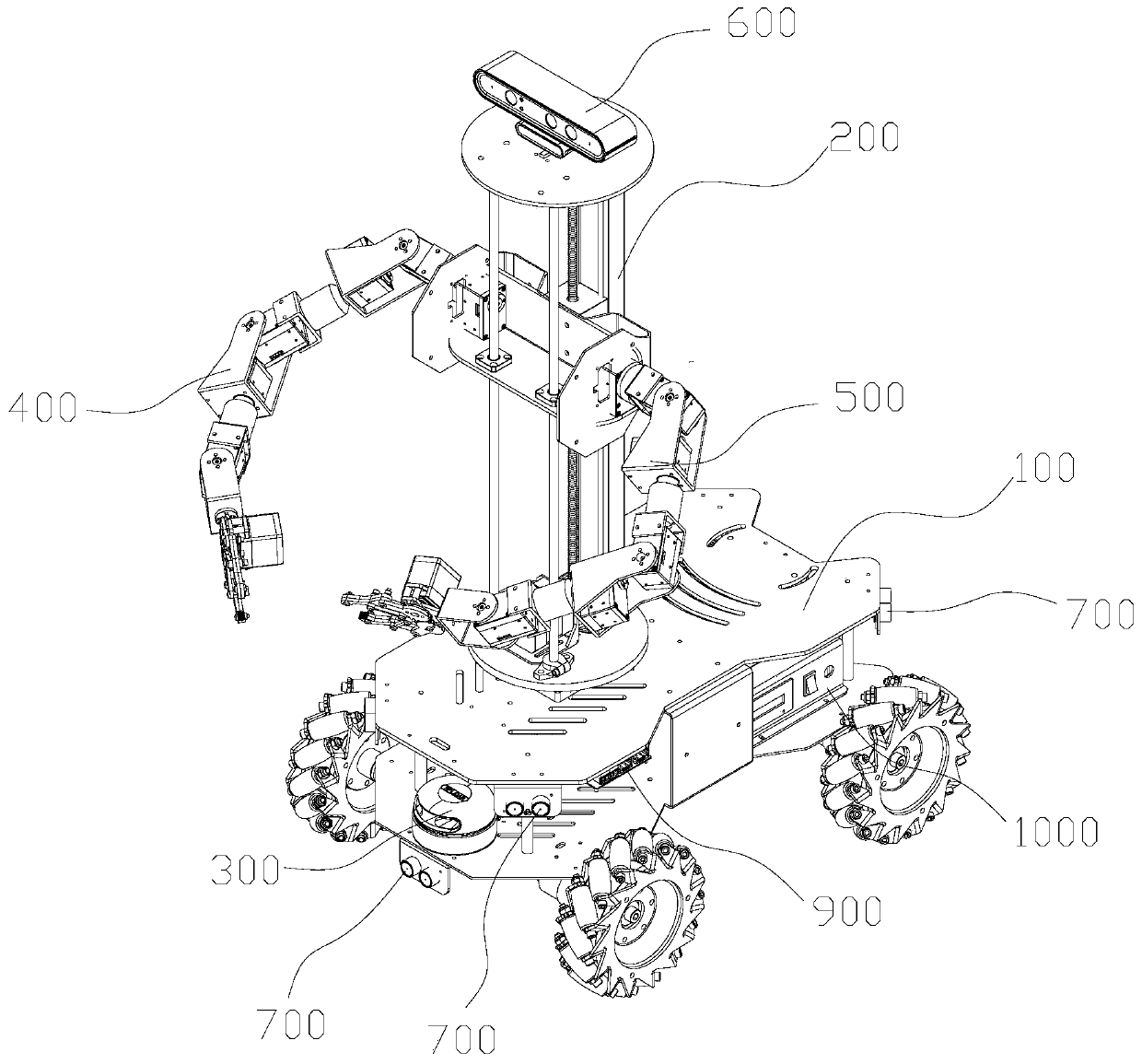 All-directional movable double-arm robot