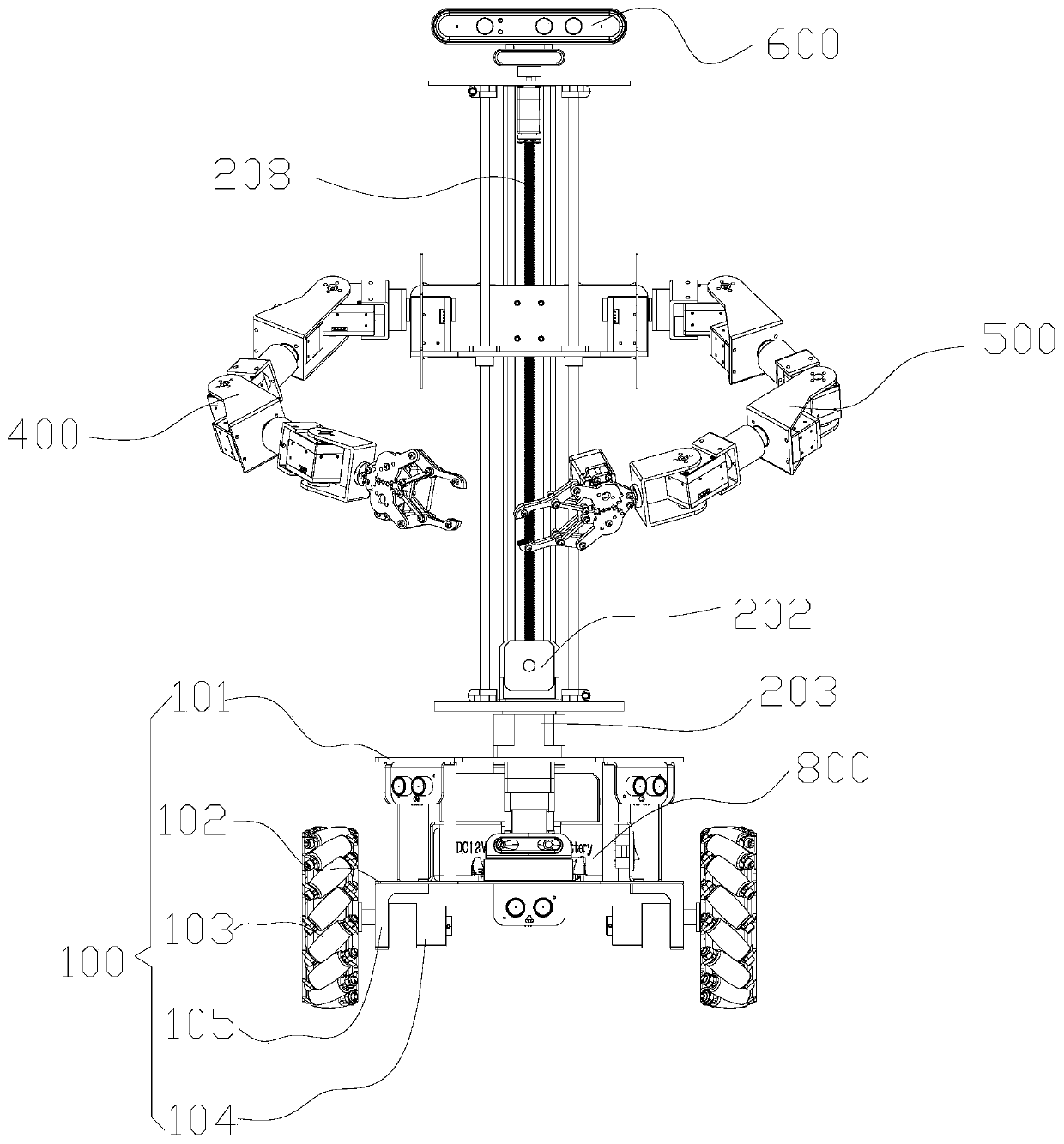 All-directional movable double-arm robot