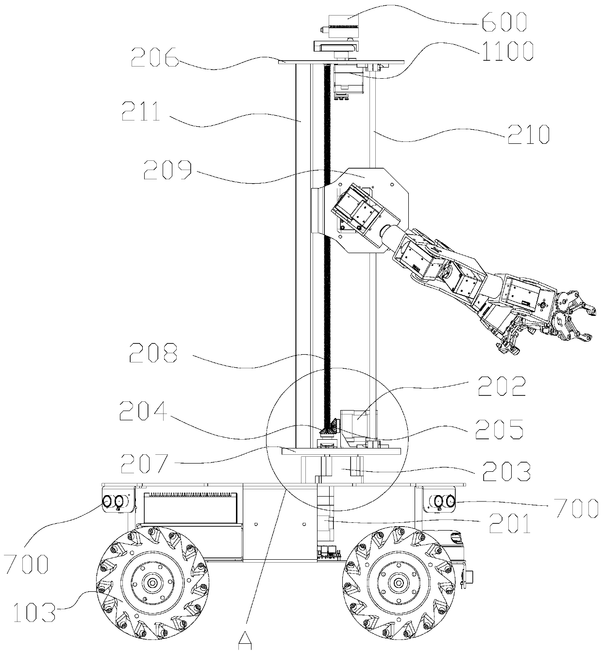 All-directional movable double-arm robot