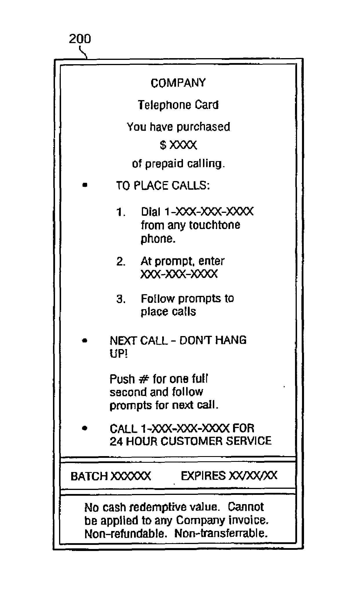 System and method for dispensing of a receipt reflecting prepaid phone services