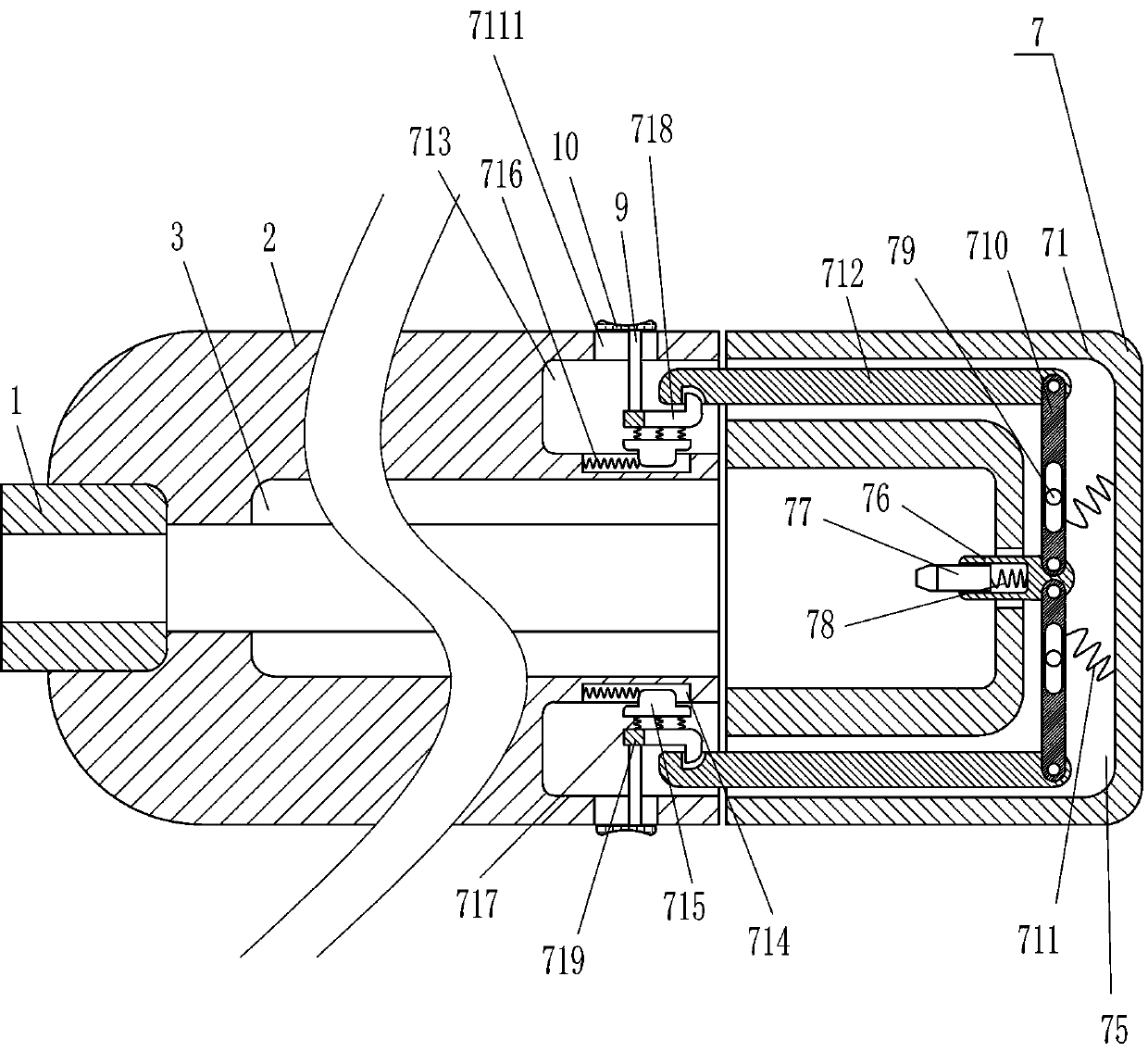 Nail discharging device for fixedly connecting building formworks