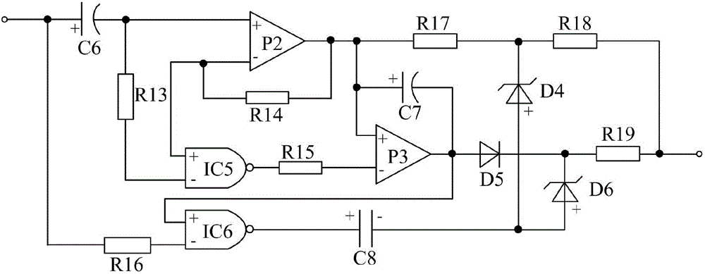 Composite protective logic amplification driving power supply for power fault detection