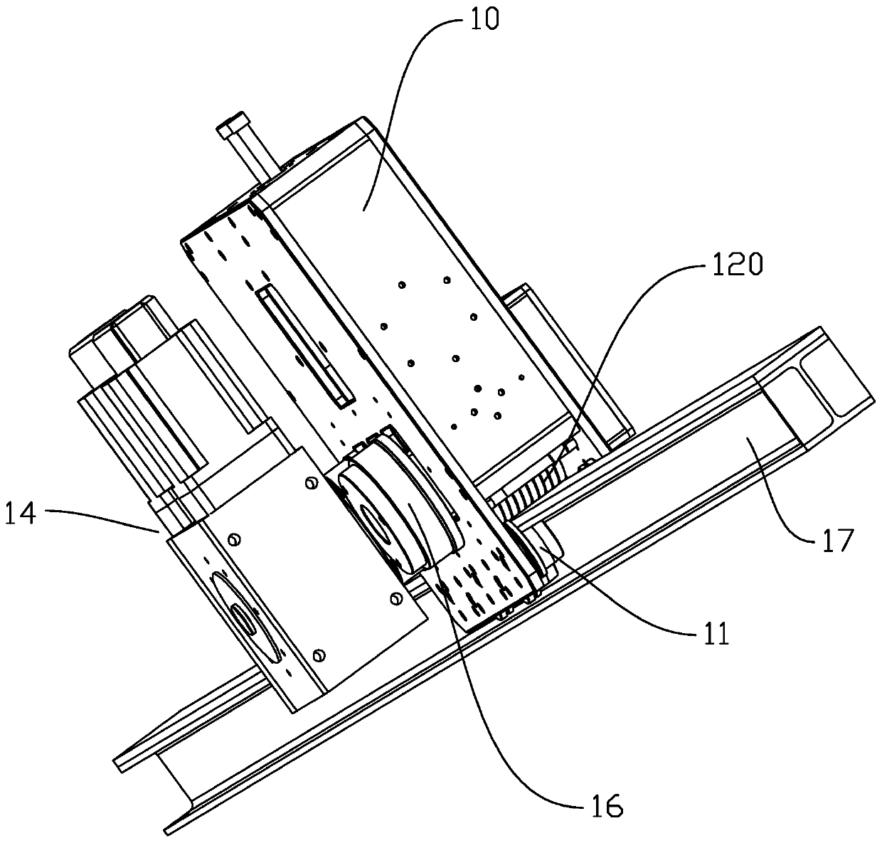 Guide rail climbing robot motion unit capable of adapting to deviation of guide rail