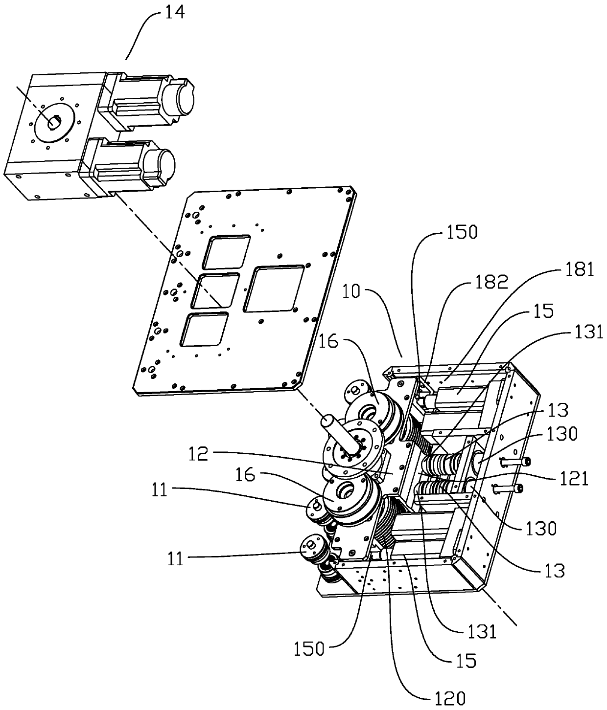 Guide rail climbing robot motion unit capable of adapting to deviation of guide rail