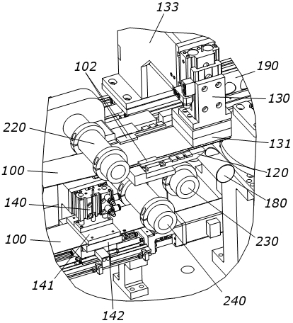 Automatic high-speed sticking equipment of elastic key pieces