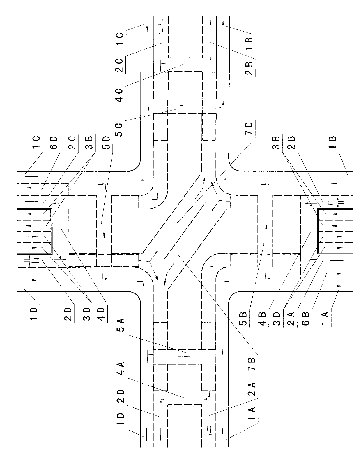 Multifunctional tunnel grade separation hub bridge