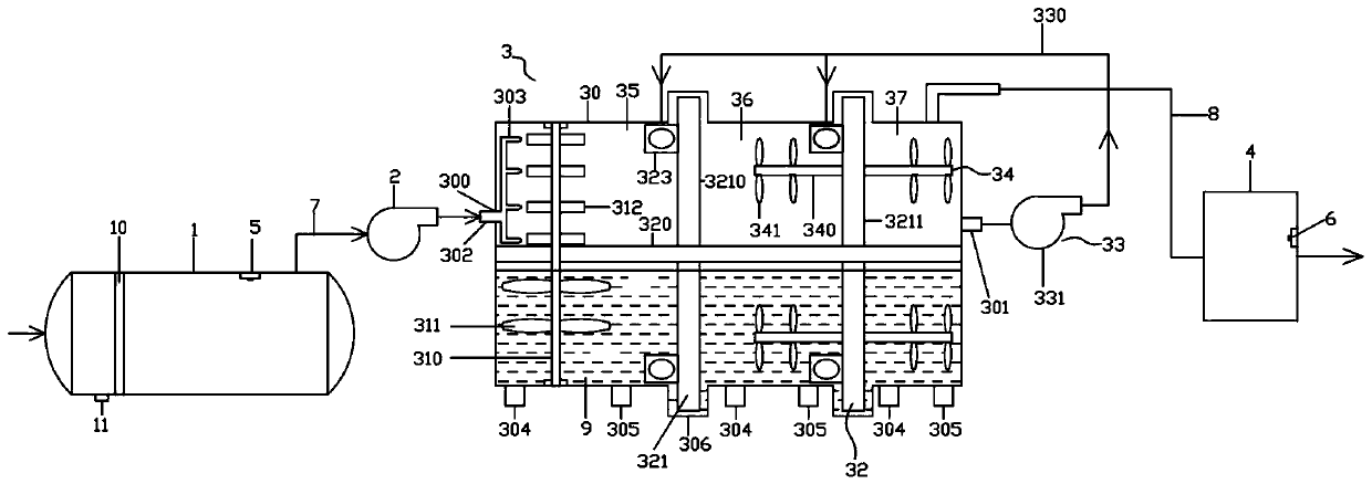 Industrial waste gas treatment device with monitoring function