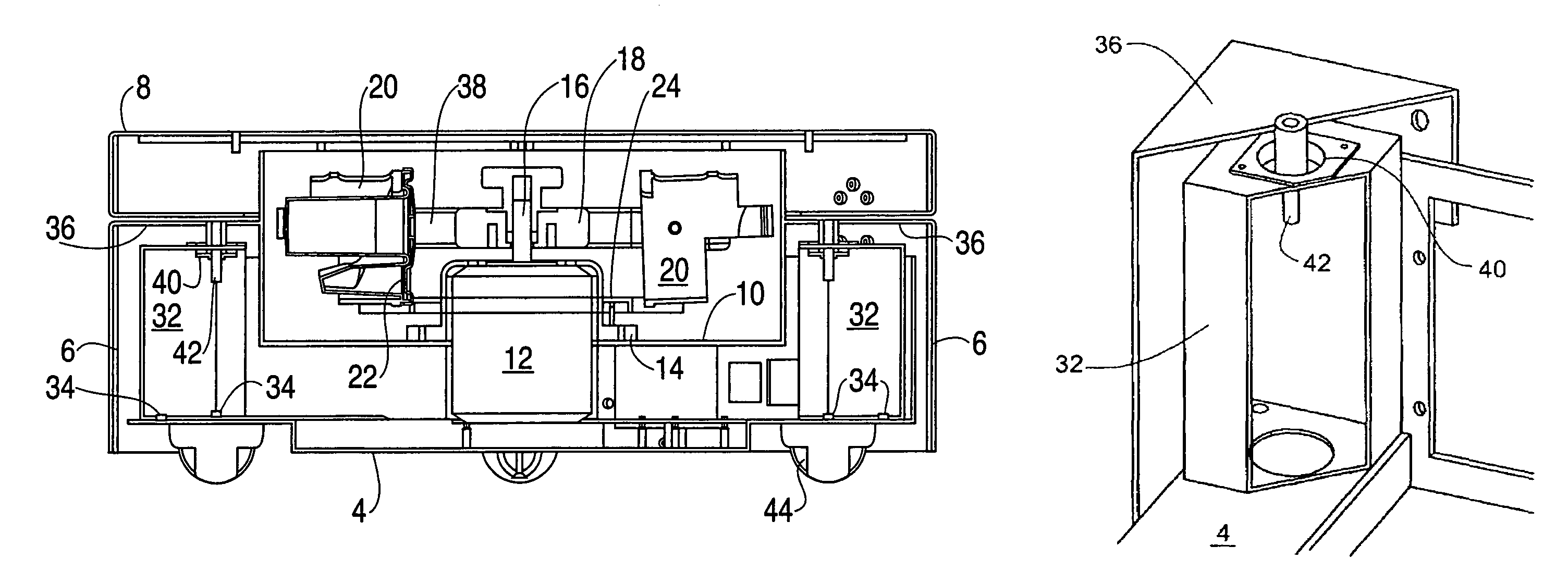 Decanting centrifuge with vibration isolation