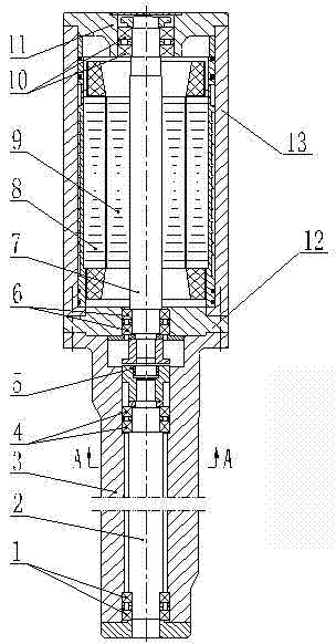 Electric spindle structure suitable for longhole inner circle processing