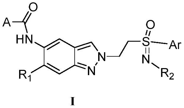 A kind of indazole irak4 kinase inhibitor substituted by sulfenimide, preparation method and application