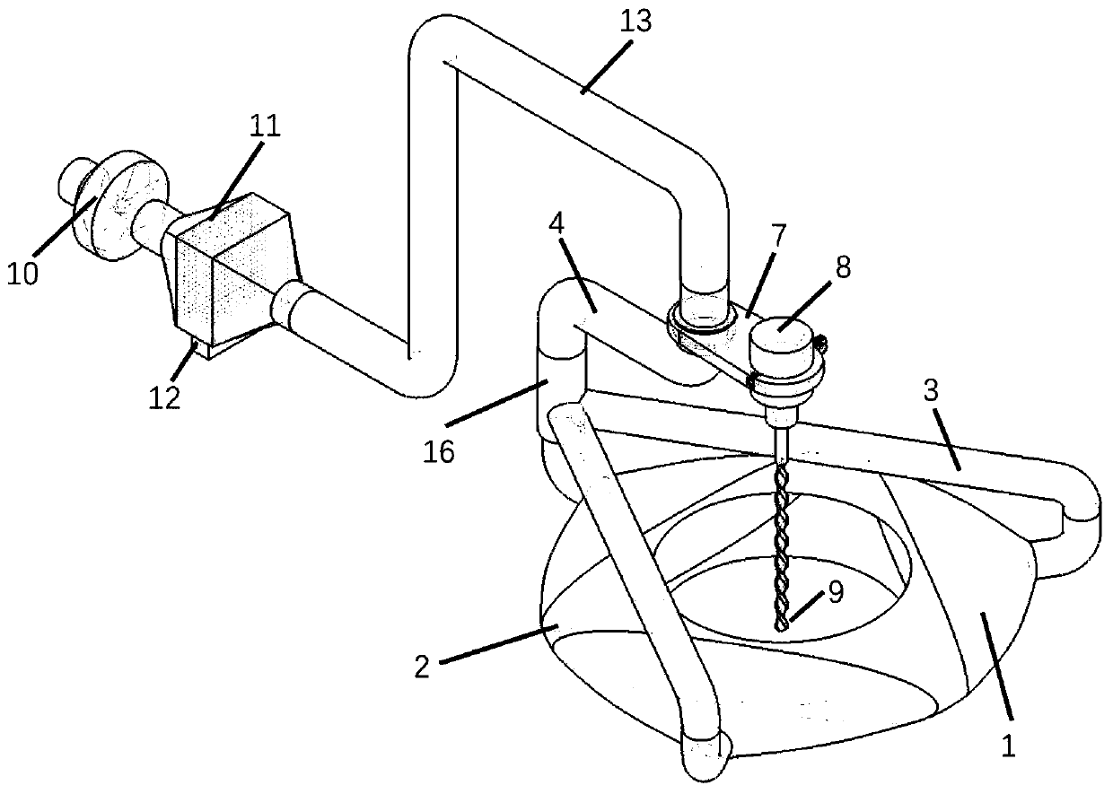 Device for recovering drilling cuttings through air exhaust