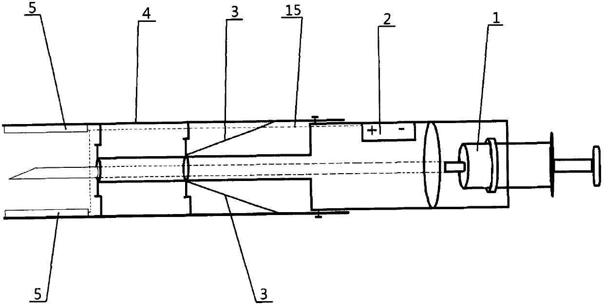 A long rod injection device capable of automatic physical disinfection