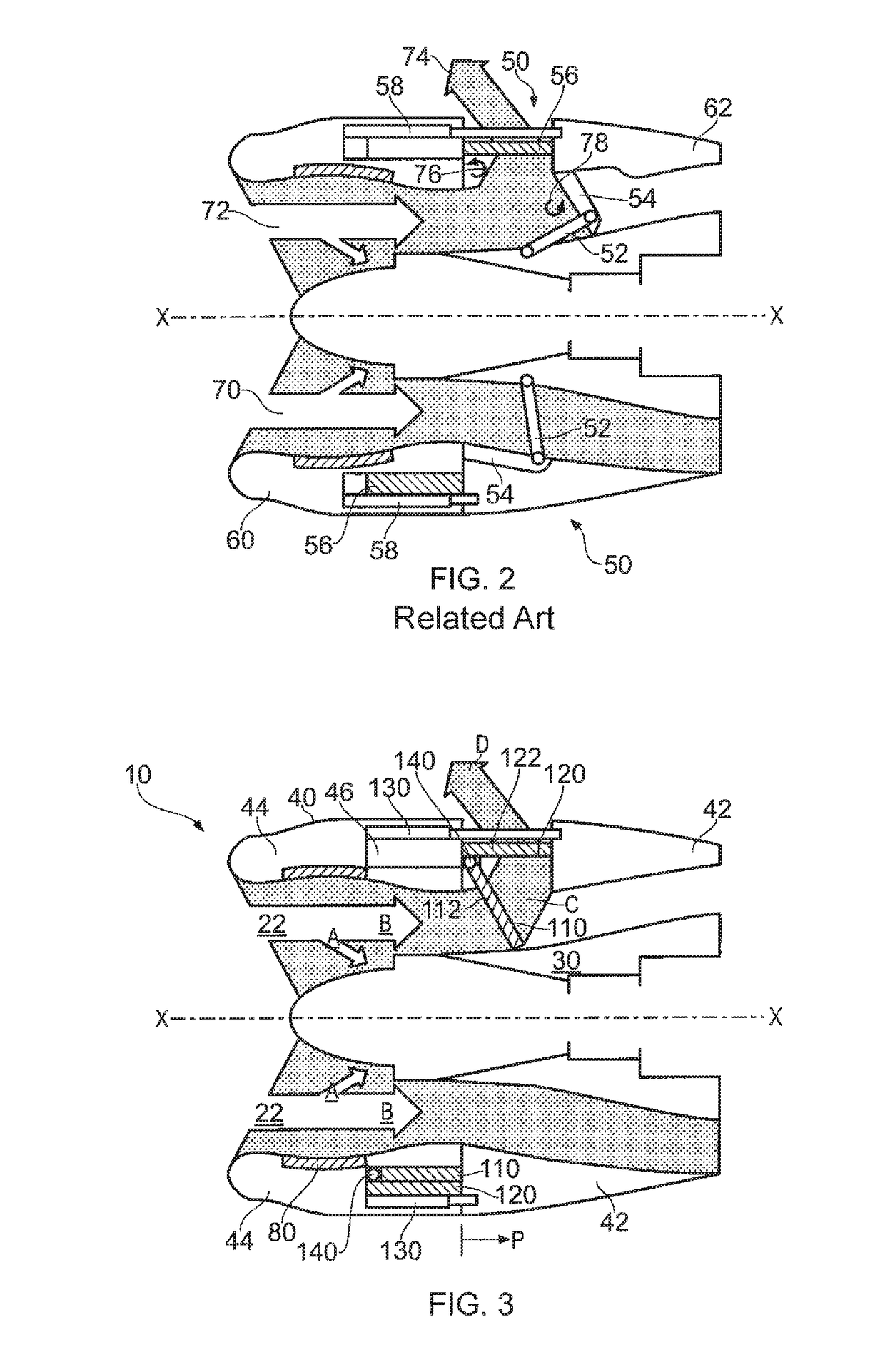 Thrust reverser unit having both nested cascades translating linearly and only one cascade rotational