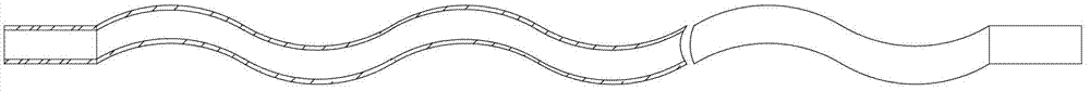 Deflecting fence type square heat exchanger with waved tube