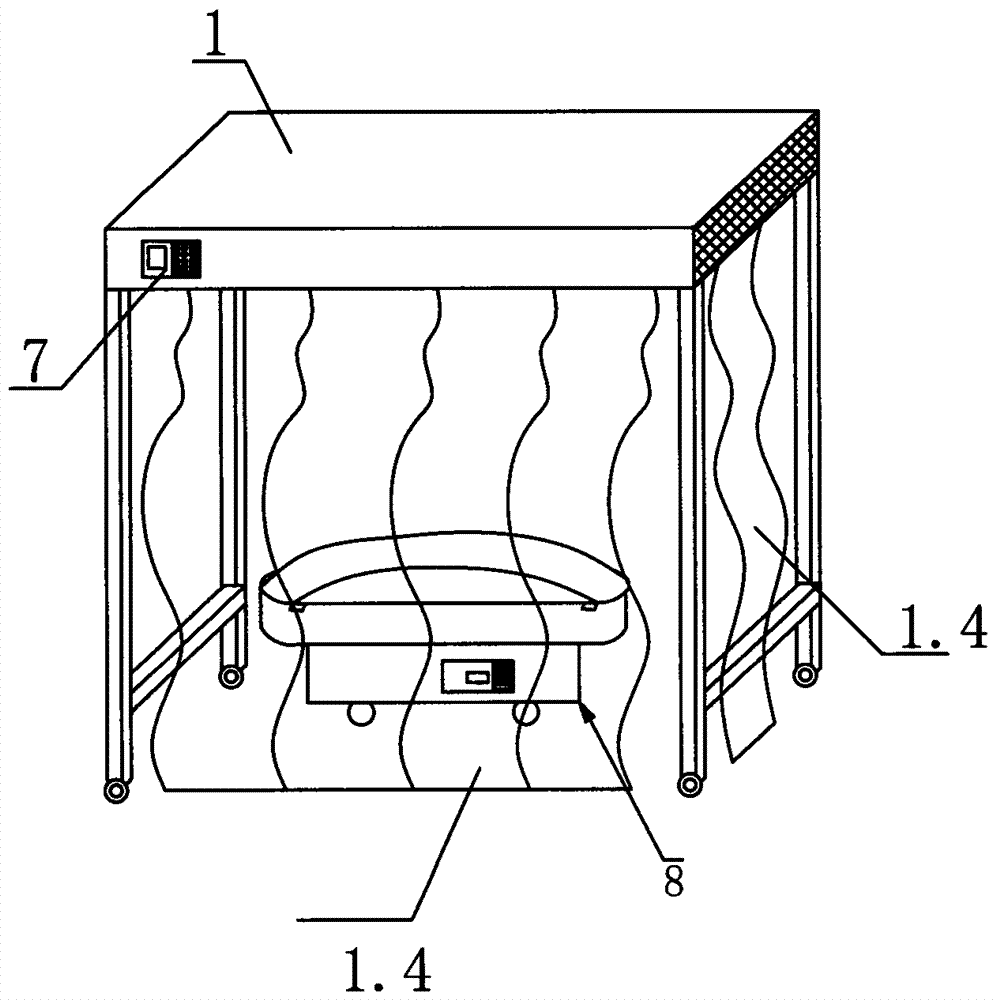 Double constant laminar flow medical suspension bed