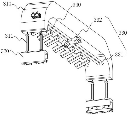 A conveying device for automatically recording data after goods leave the warehouse