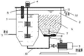 Method and device for purifying cadmium in waste water through nano zero-valent iron