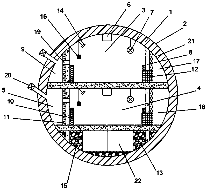 Double-layer firefighting escape tunnel