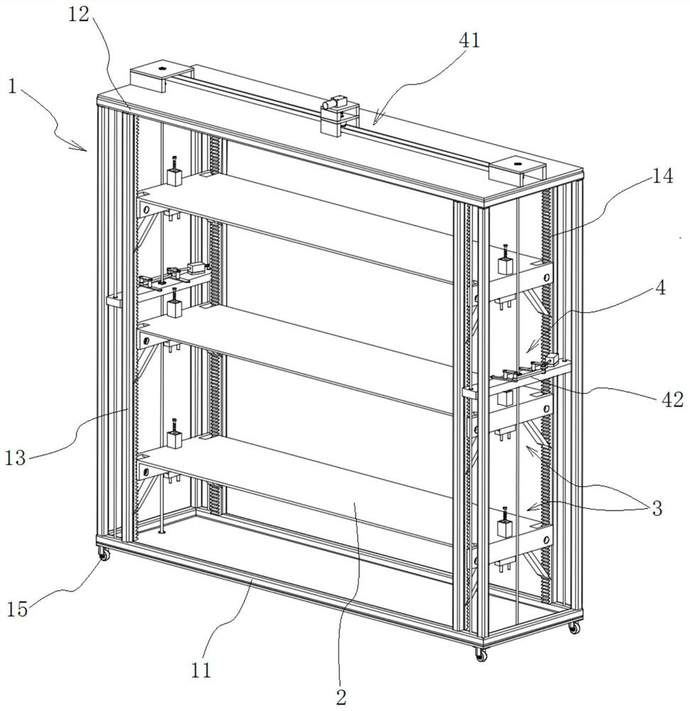 Selective auxiliary lifting type storey height adjusting storage shelf and control method thereof