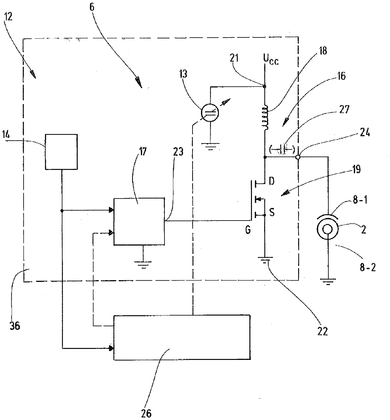 Circuit assembly for providing high-frequency energy, and system for generating an electric discharge