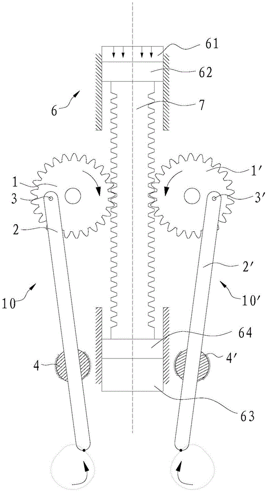 Pneumatic hands rubbing bionic device