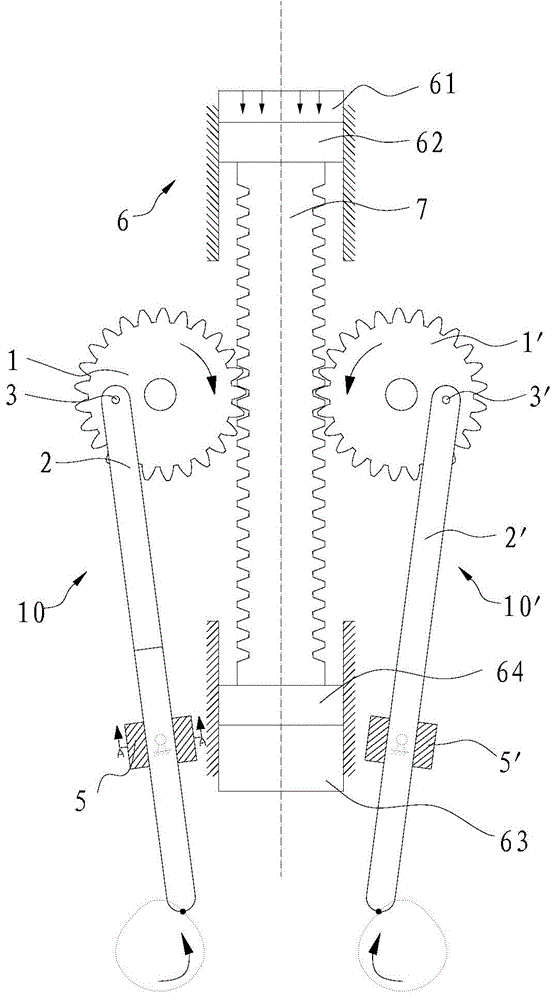 Pneumatic hands rubbing bionic device