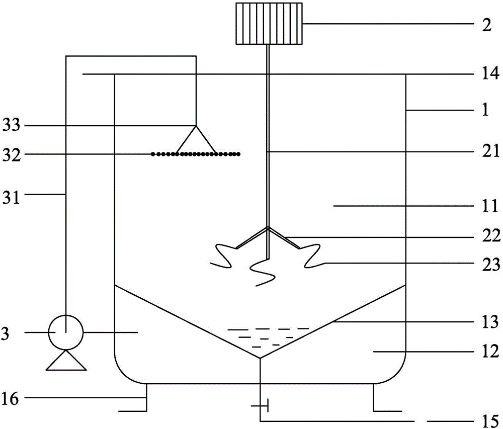 Spray type filtering and stirring tank