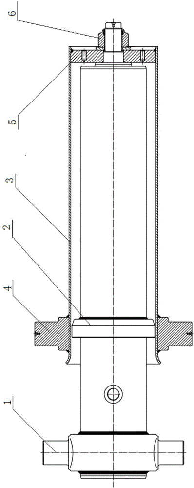 Front telescopic sleeve hydraulic cylinder for novel self-dumping trunk