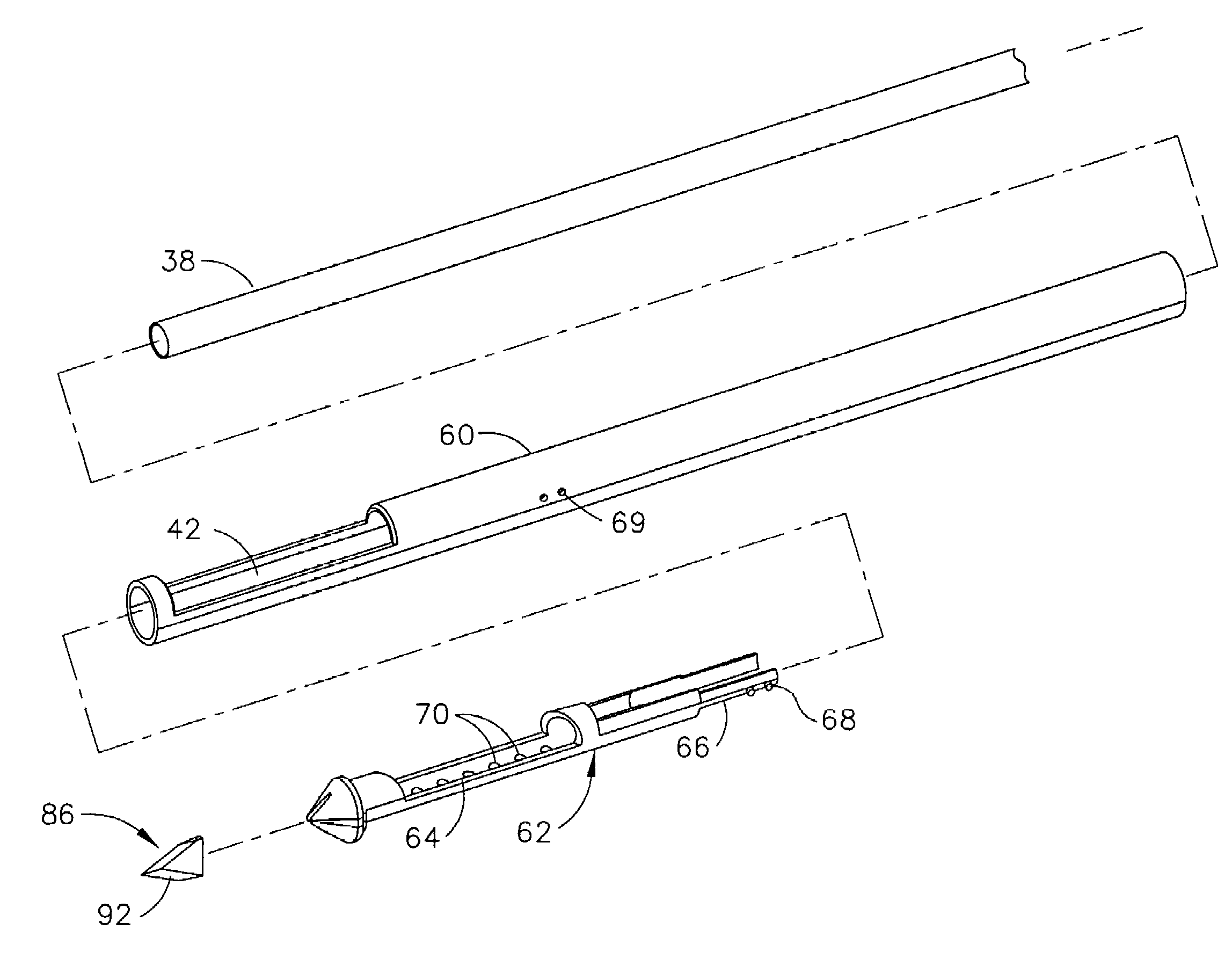 Biopsy needle and method