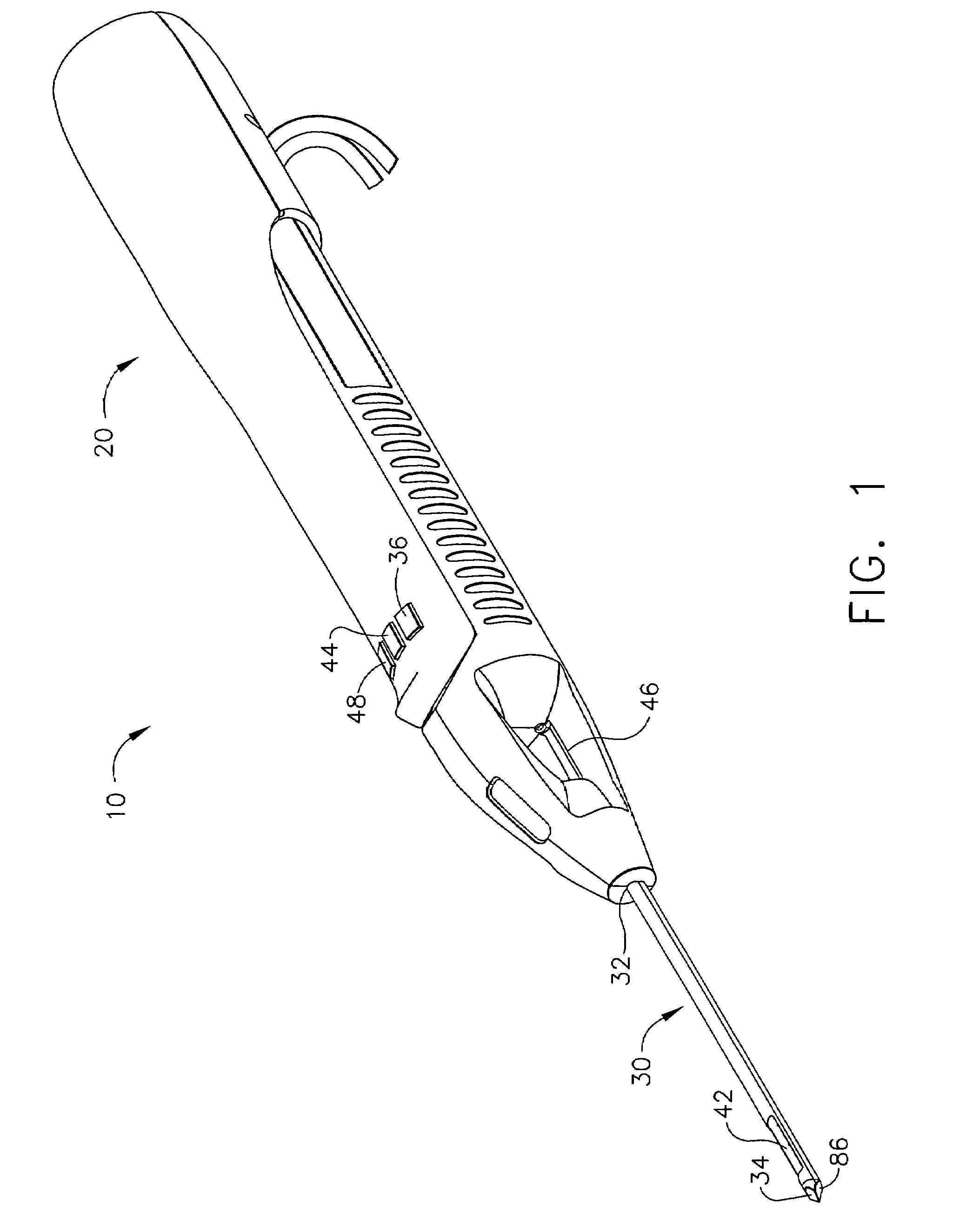 Biopsy needle and method