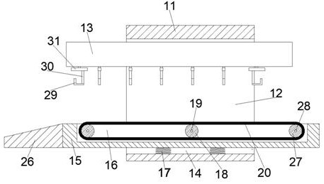 Automatic speed-regulating article security inspection transmission device with conveying hook