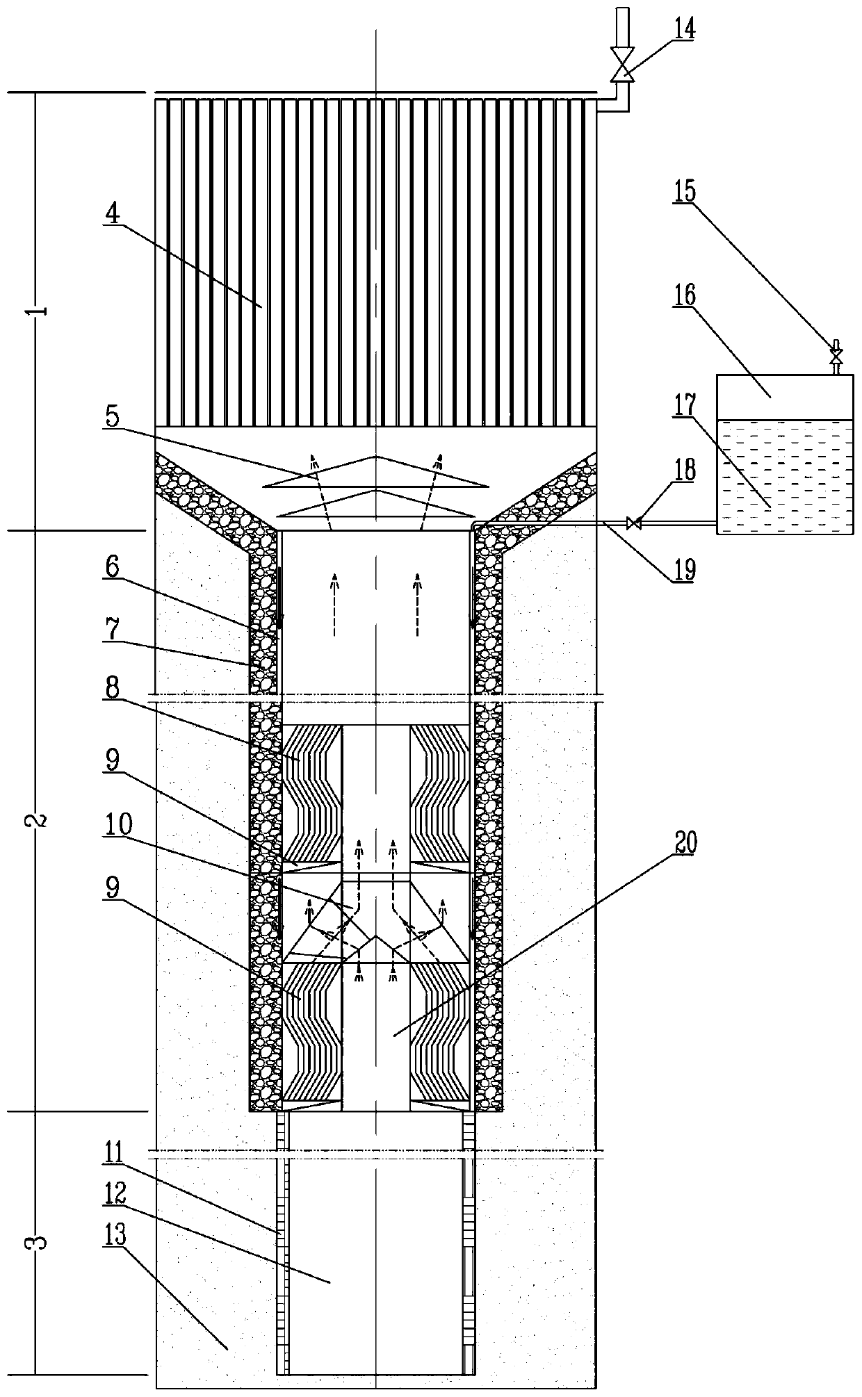 Ultra-long gravity heat pipe geothermal mining device with steam-water separation function