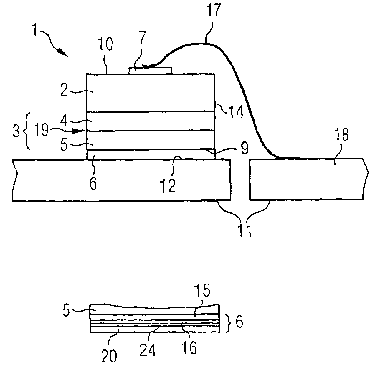 Light-emitting-diode chip comprising a sequence of GaN-based epitaxial layers which emit radiation and a method for producing the same