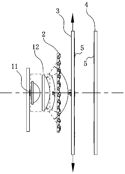 LED lamp optical system capable of generating water wave 3D fluctuation effect