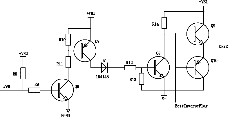 Driving circuit of switch unit of reverse-connection preventing protection circuit for solar charge controller