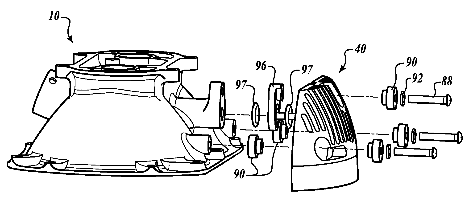 Integrated searchlight lighthead