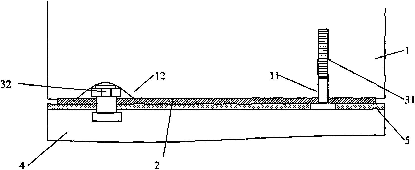 Mounting structure and mounting method of indoor hung ceiling