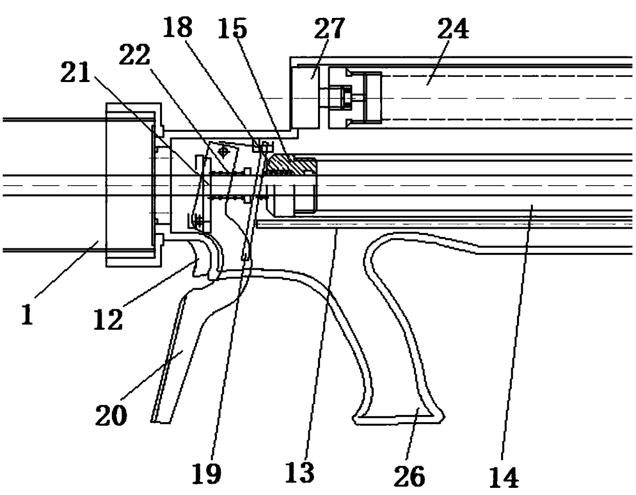 A two-way air valve and a pneumatic glass glue gun with the two-way air valve