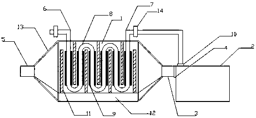 Boiler flue gas waste heat recycling device