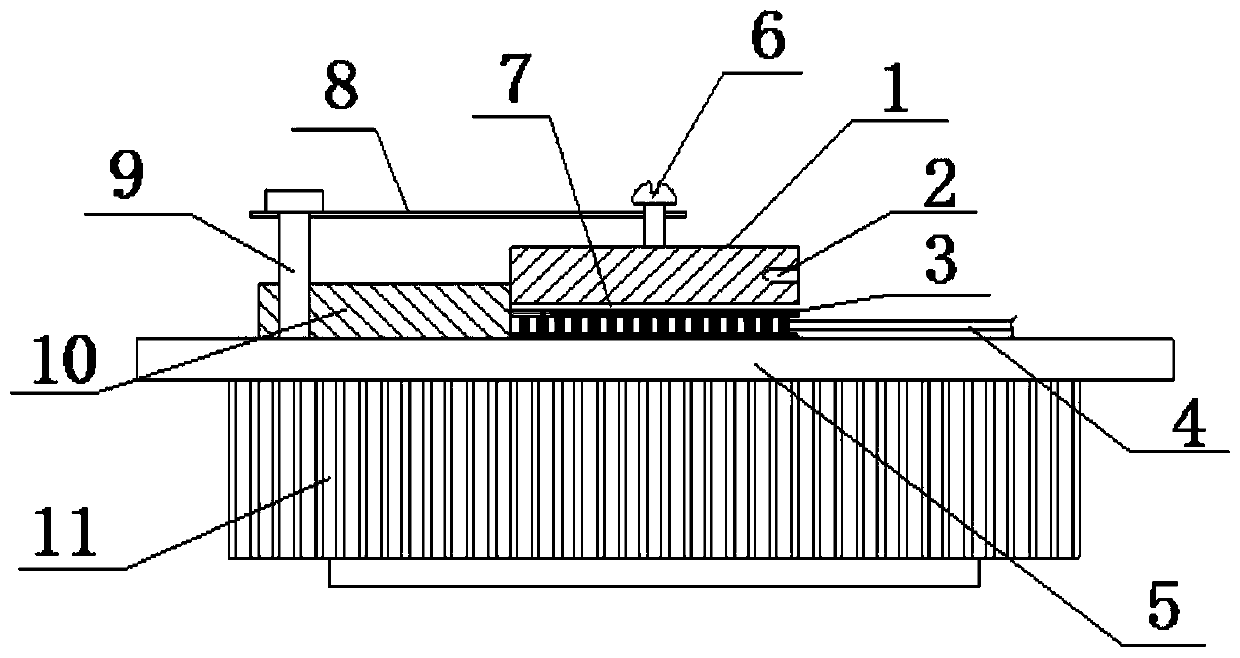 Semiconductor refrigeration chip aging test device