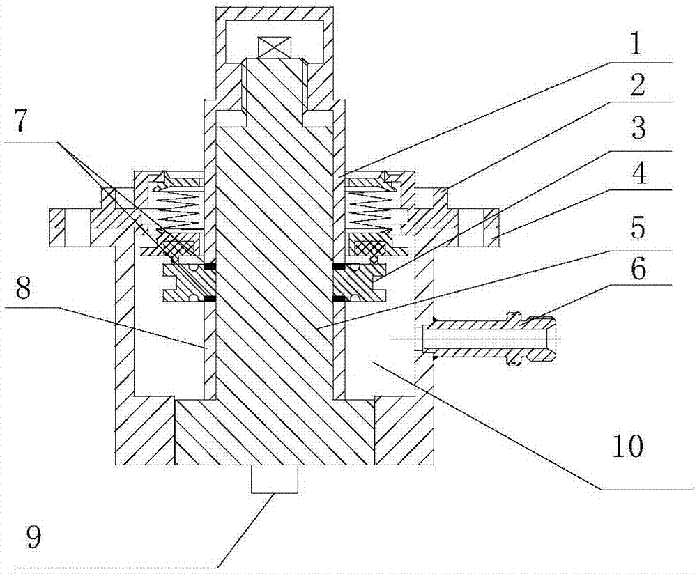 Mechanical type end surface sealing specific pressure measuring device for high-speed liquid oxygen turbine pump