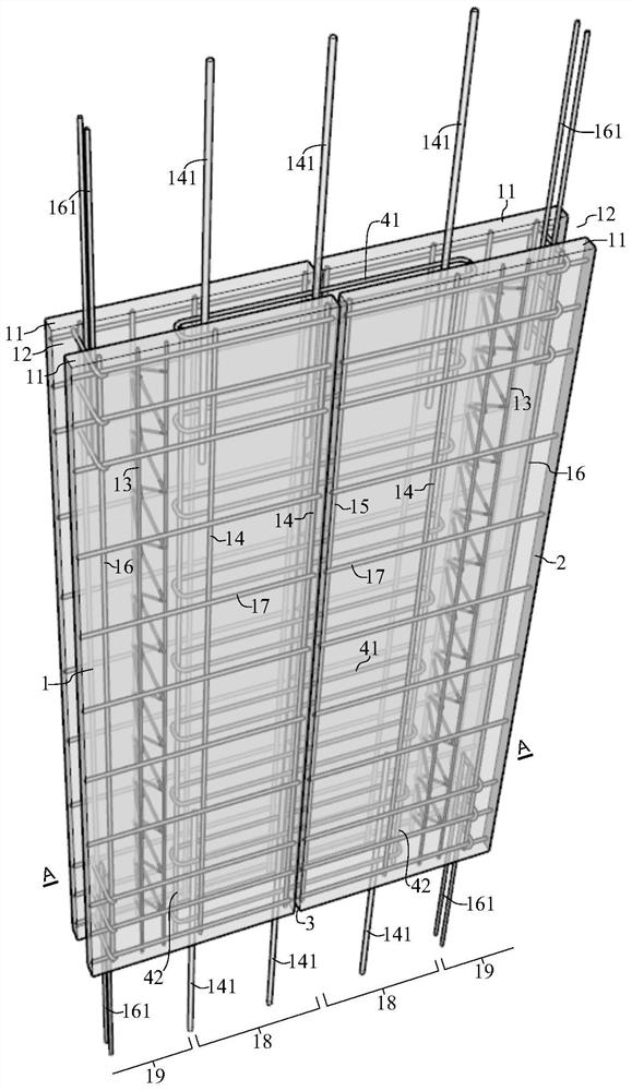 Laminated shear wall closely-spliced vertical joint structure and construction method