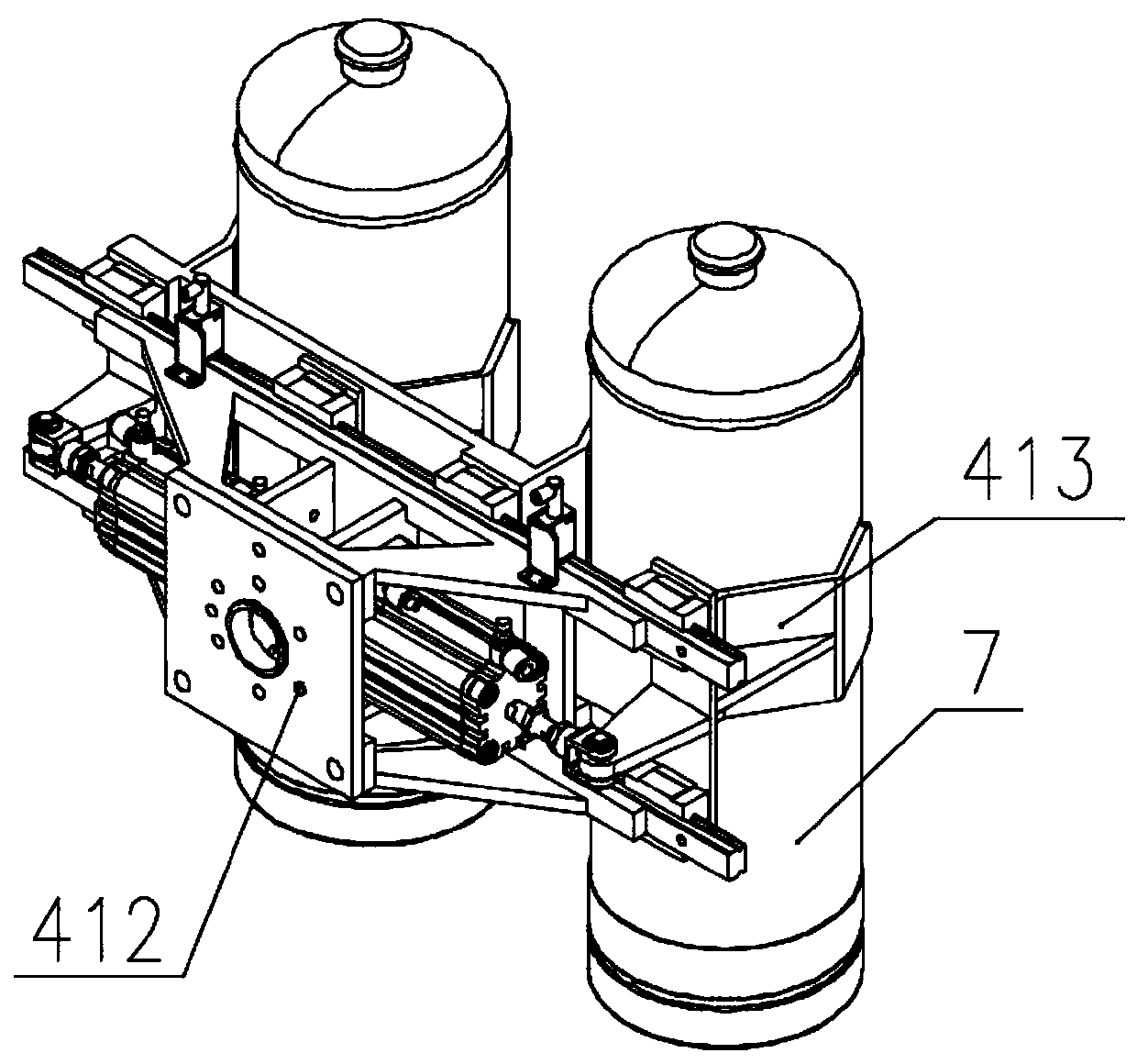 A fire extinguisher bottle automatic spraying system