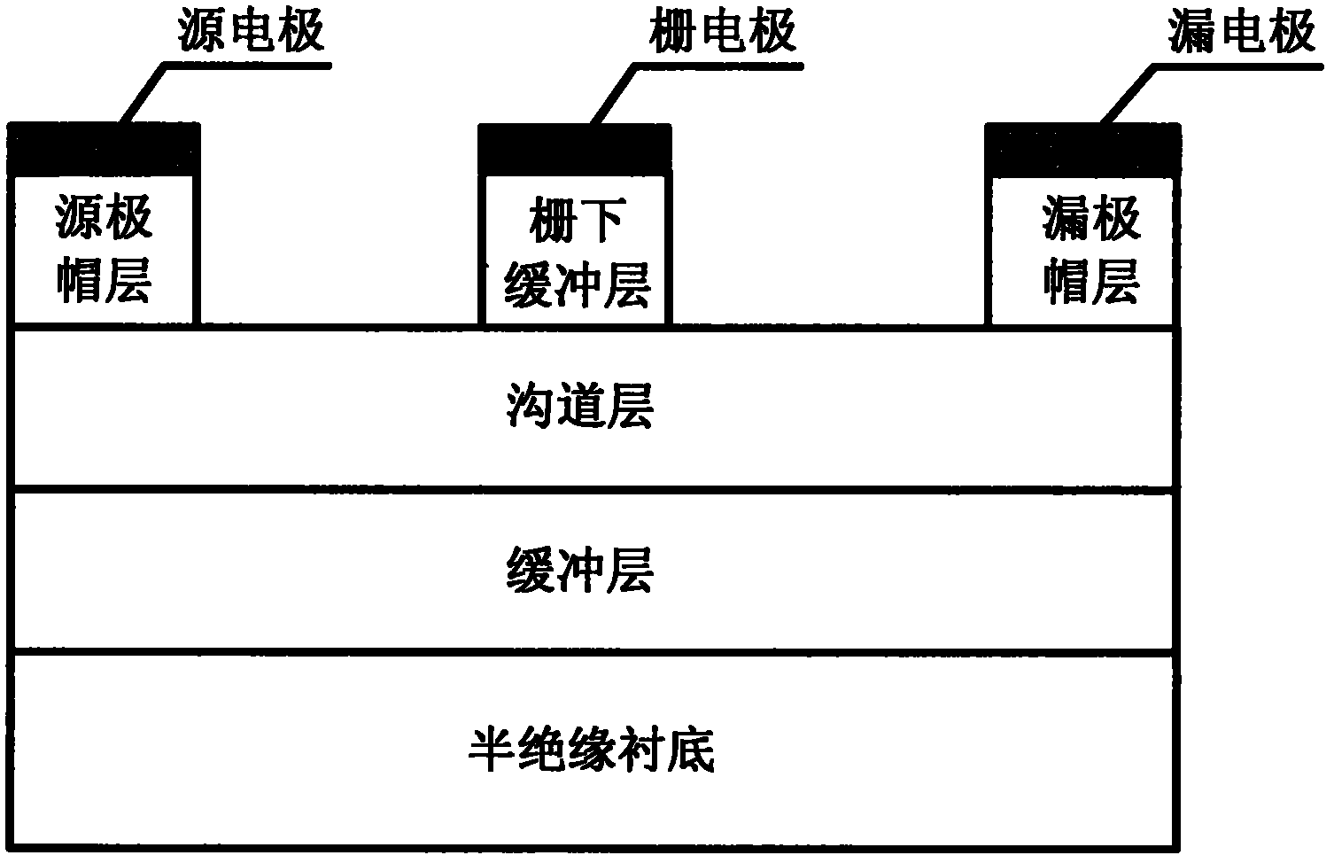 Metal-semiconductor field-effect transistor with gate lower buffer layer structure and manufacturing method