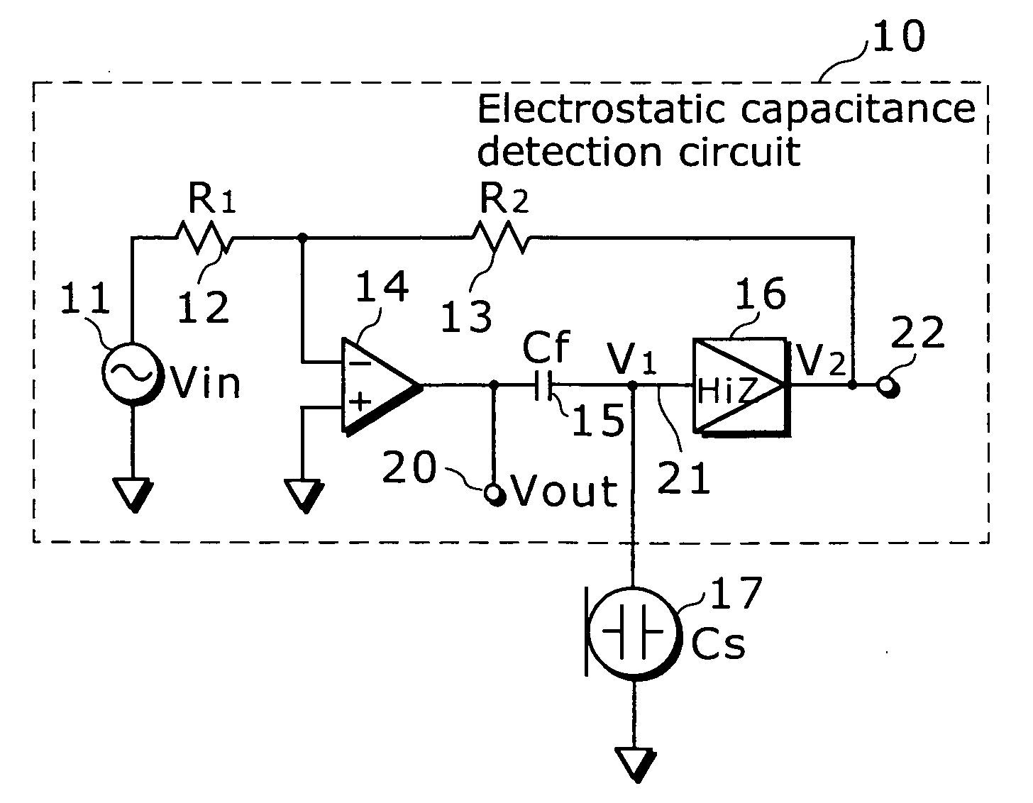 Capacitance measuring circuit capacitance measuring instrument and microphone device