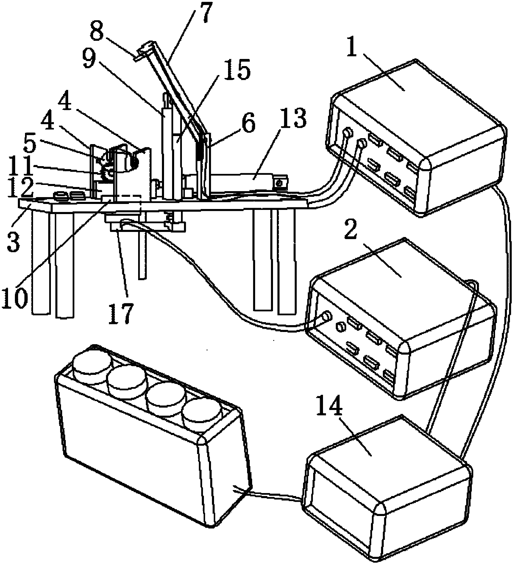 Earthing and turn-to-turn short circuit testing device of rotor of permanent magnetic starter motor and testing method thereof