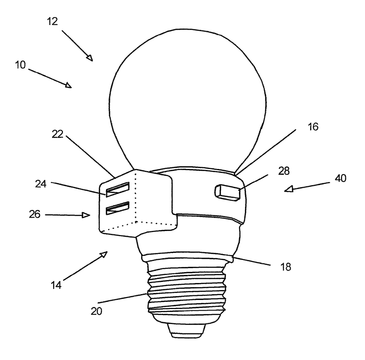 Light bulb device with functional features