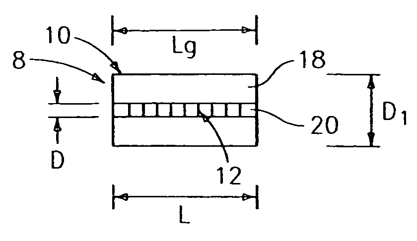 Encoded particle having a grating with variations in the refractive index